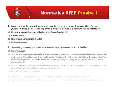 Normativa de la RFEF. Test